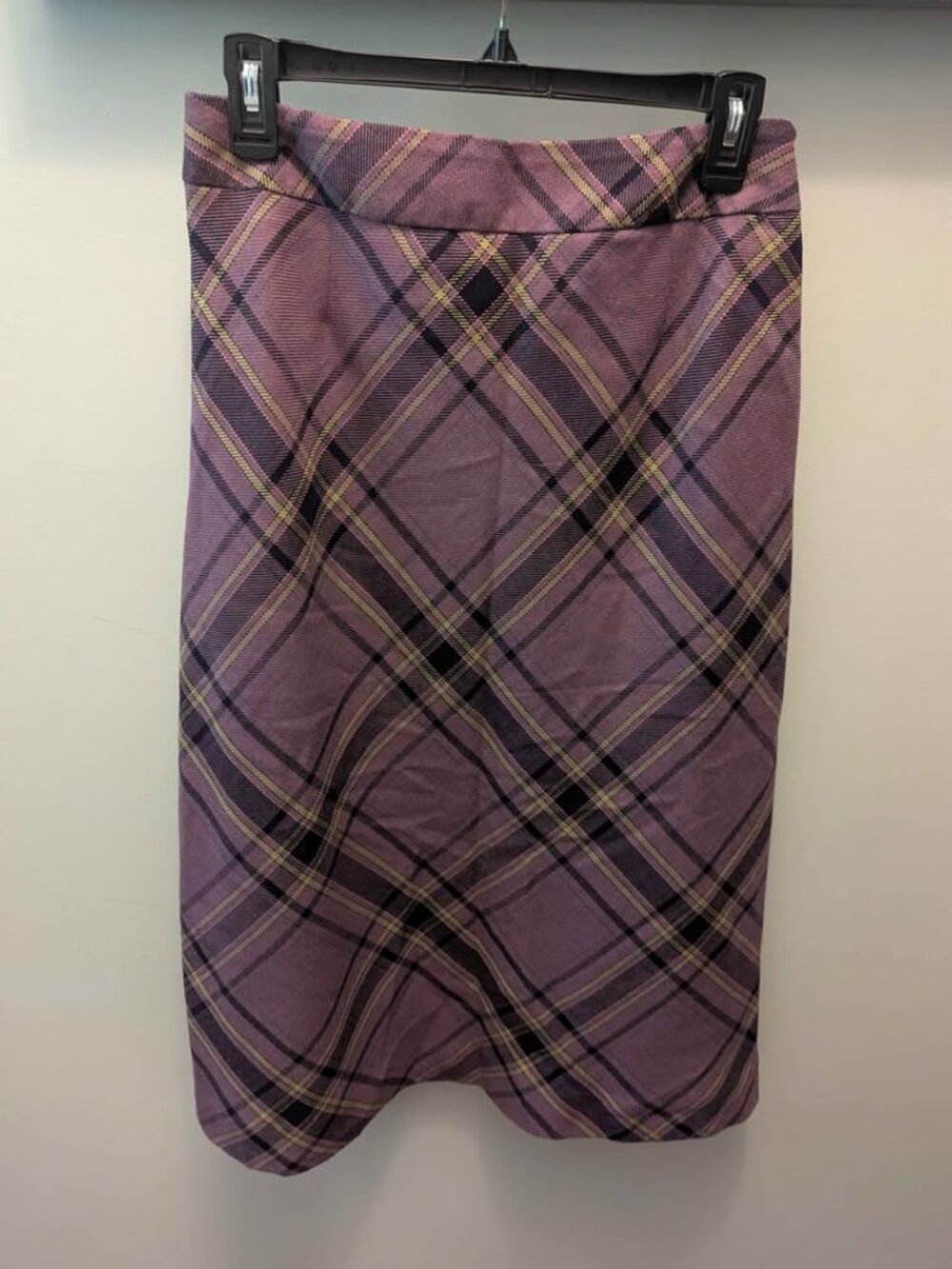 Pendleton PURPLE Midi Skirt Wool size 8 Long A-line Lined Plaid Classic